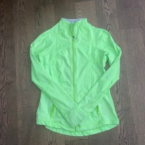 Lululemon Bright green running zip up